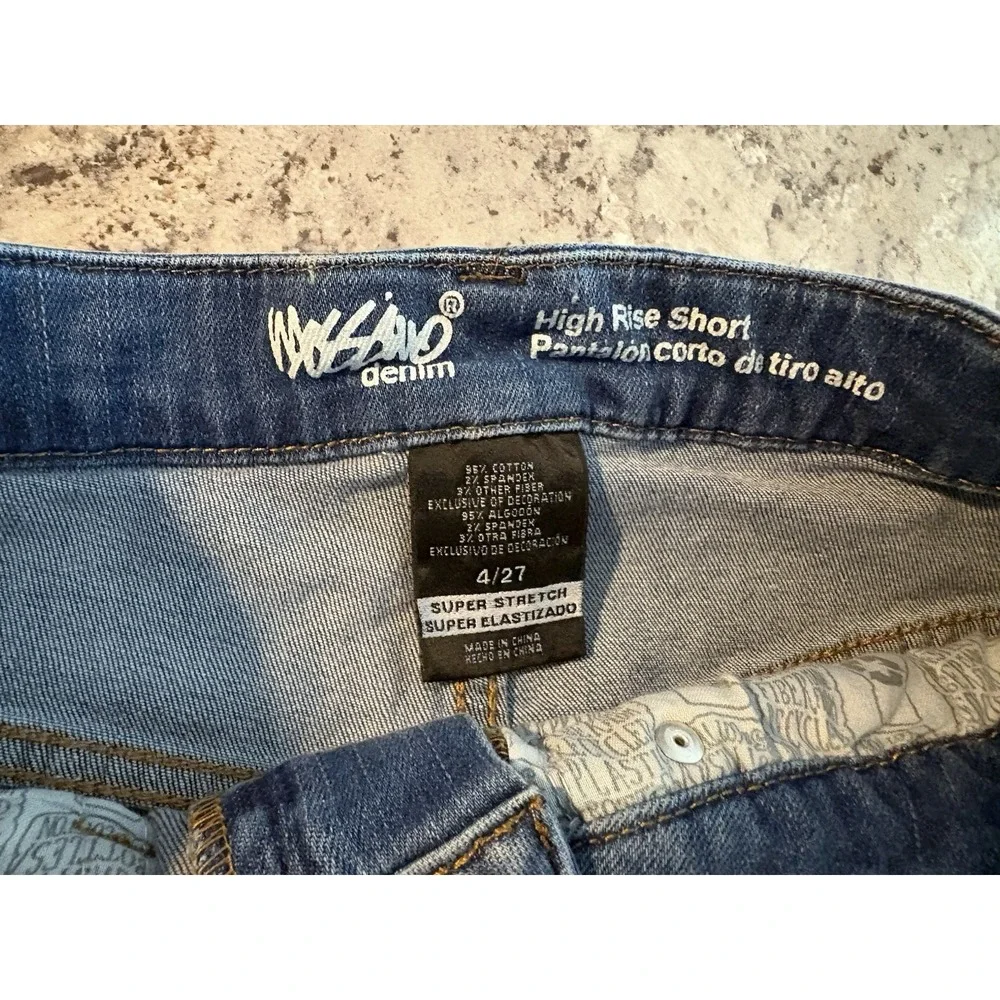 Vintage Y2k Mossimo High Rise Crochet Light Wash Denim Jean Booty‎ Shorts Size 4